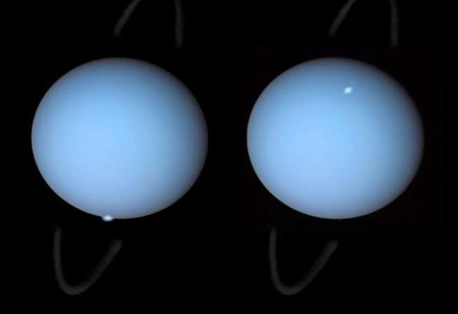 Hubble засне полярно сияние на Уран