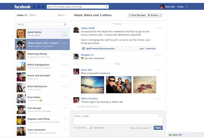 Съобщенията във Facebook с нови интерфейс и възможности 
