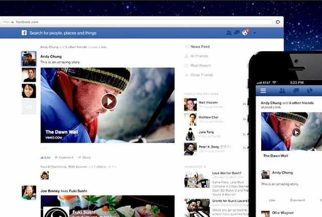 Новият дизайн на Facebook е вдъхновен от печатните медии