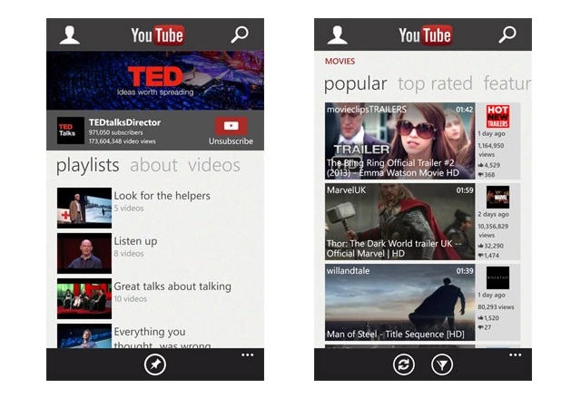 Google представи официално YouTube приложение за Windows Phone