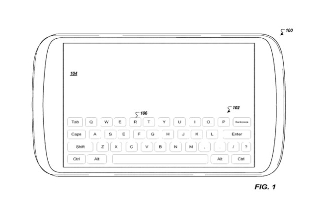 Google с патент за екранна клавиатура