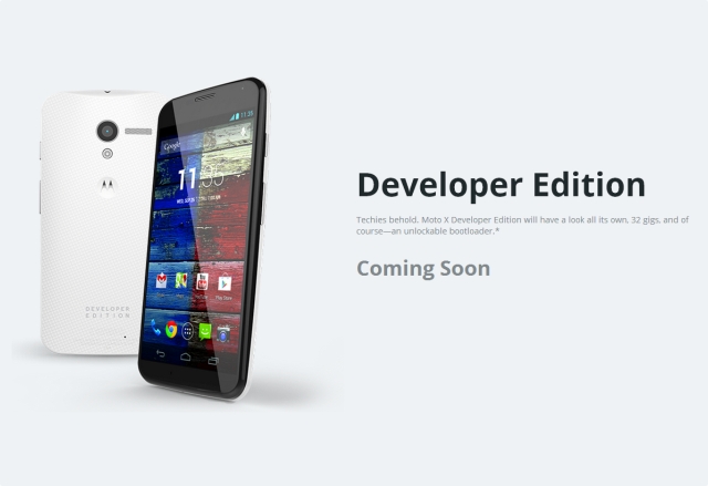 Moto X Developer Edition идва с 32 GB памет и отключен буутлоудър