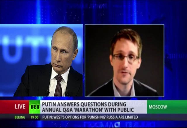 Едуард Сноудън задава директни въпроси към Владимир Путин, в ефира на Russia Today