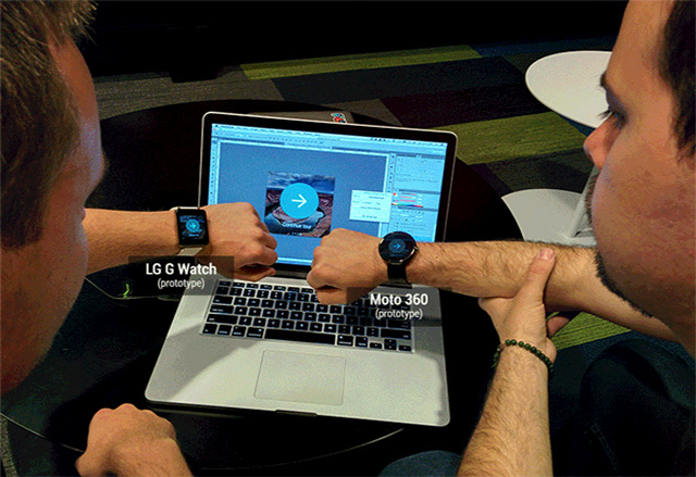 Android Wear в действие върху LG G Watch и Moto 360 + стартираща анимация