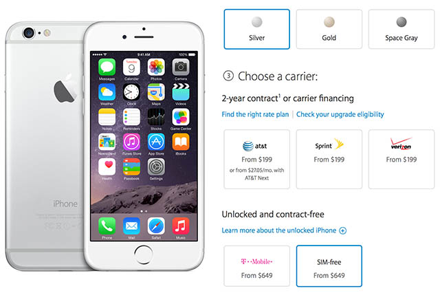Apple пусна SIM Free версии на iPhone 6 и 6 Plus