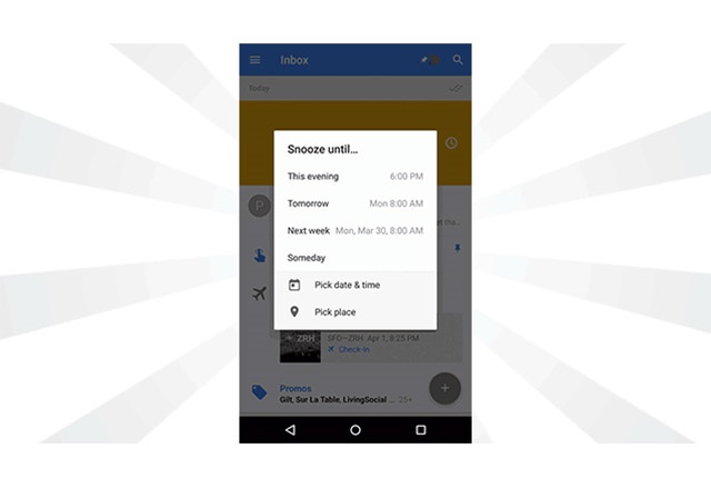 Google добавя функцията Custom Snooze в Inbox от Gmail