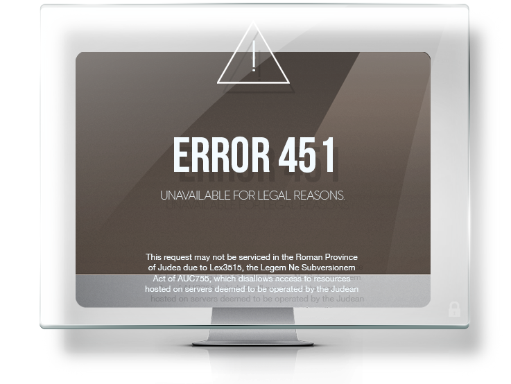 Кодът за грешка 451 показва, че уеб съдържанието е подложено на цензура