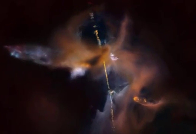 Hubble откри космически обект, подобен на лазерен меч