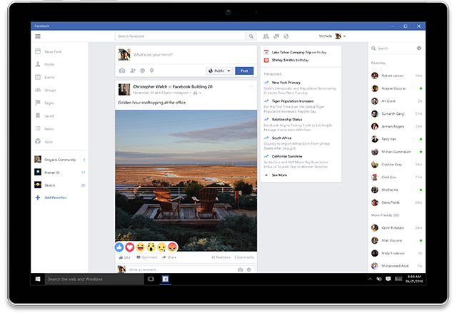 Facebook, Messenger и Instagram с нативни приложения за Windows 10