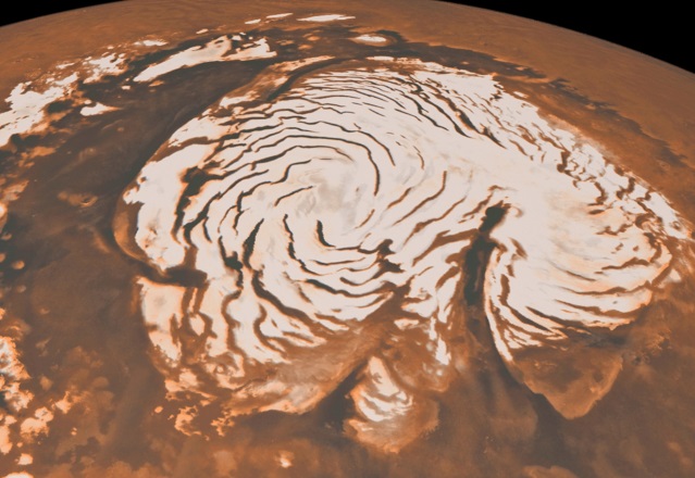 Откриха доказателство за ледников период на северния полюс на Марс