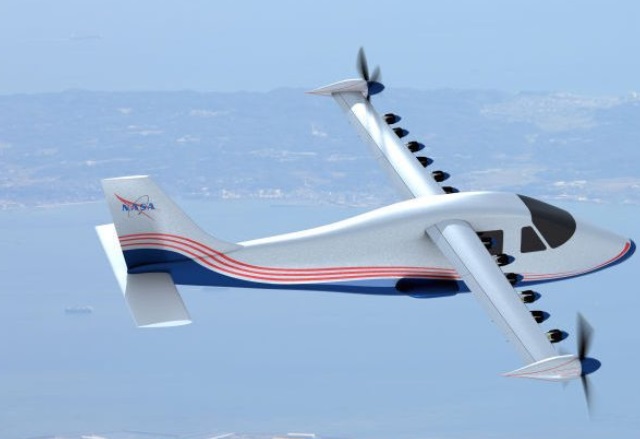 NASA показа прототип на електрически самолет с 14 мотора