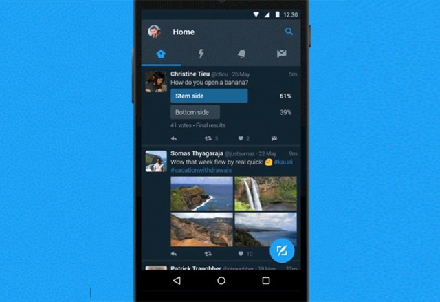 Twitter за Android се сдоби с нощен режим