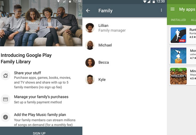 Google Play вече предлага споделяне на приложения и мултимедия между потребители