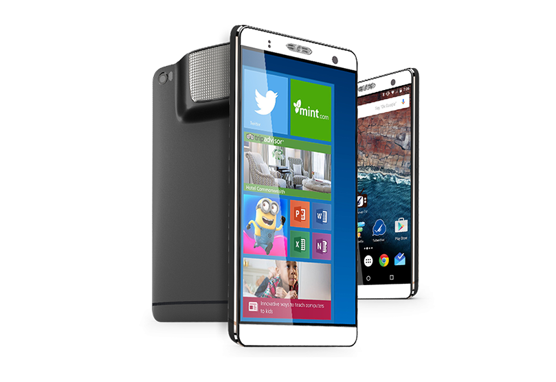 Holophone е 7-инчов смартфон с Android, Windows 10 и проектор