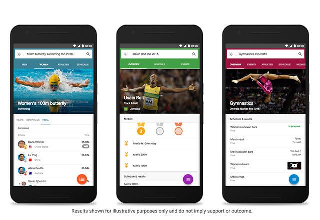 Google ще ви информира за Летните олимпийски игри в Рио де Жанейро директно в търсачката