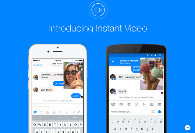 Facebook пусна нова видео функция в Messеnger, наречена Instant Video