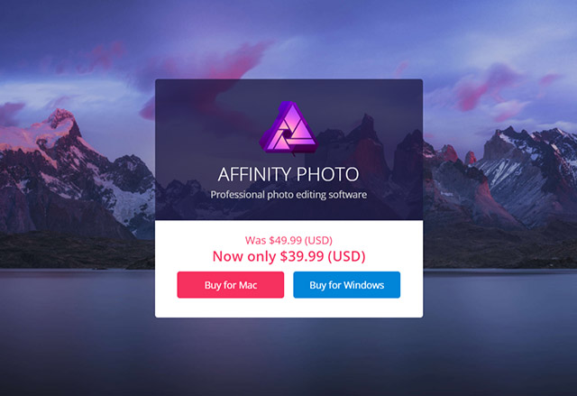 Affinity Photo, алтернативата на Photoshop, се сдоби с версия за Windows