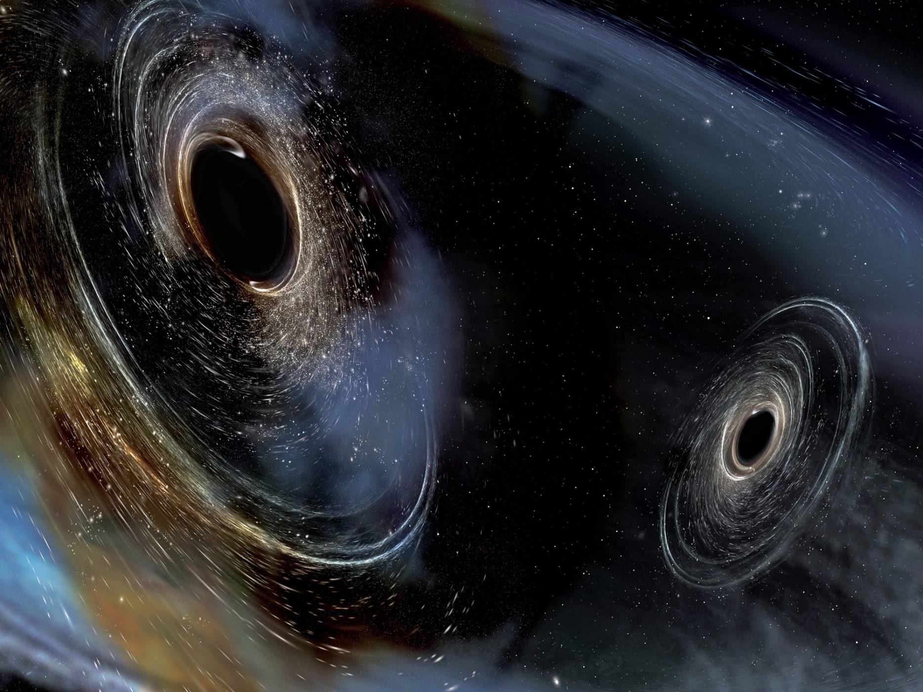 Откриха за пръв път две черни дупки, орбитиращи една около друга