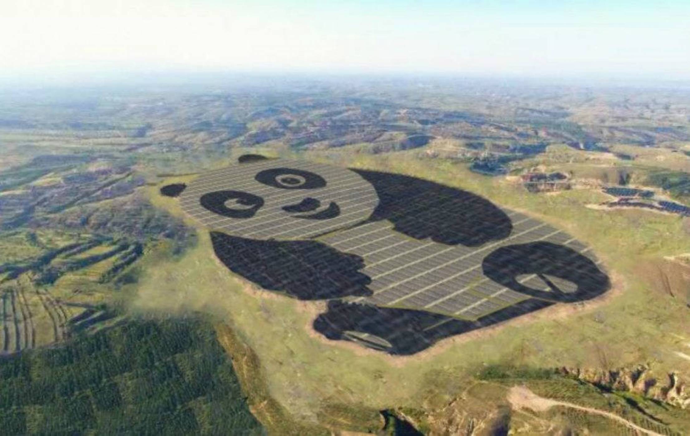 Ето защо тази китайска слънчева електроцентрала прилича на гигантска панда