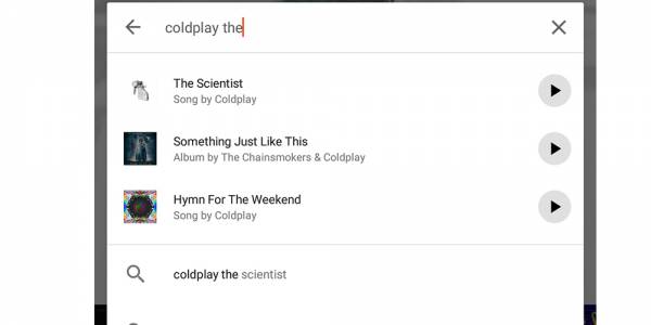 Вече можете да стартирате песен в Google Play Music директно от резултатите от търсенето