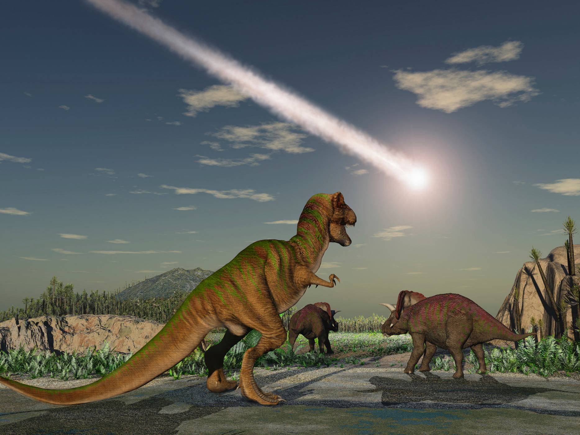 Астероидът, унищожил динозаврите, е потопил Земята в 18-месечна нощ