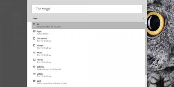 Microsoft тества търсене, подобно на Apple Spotlight в Windows 10