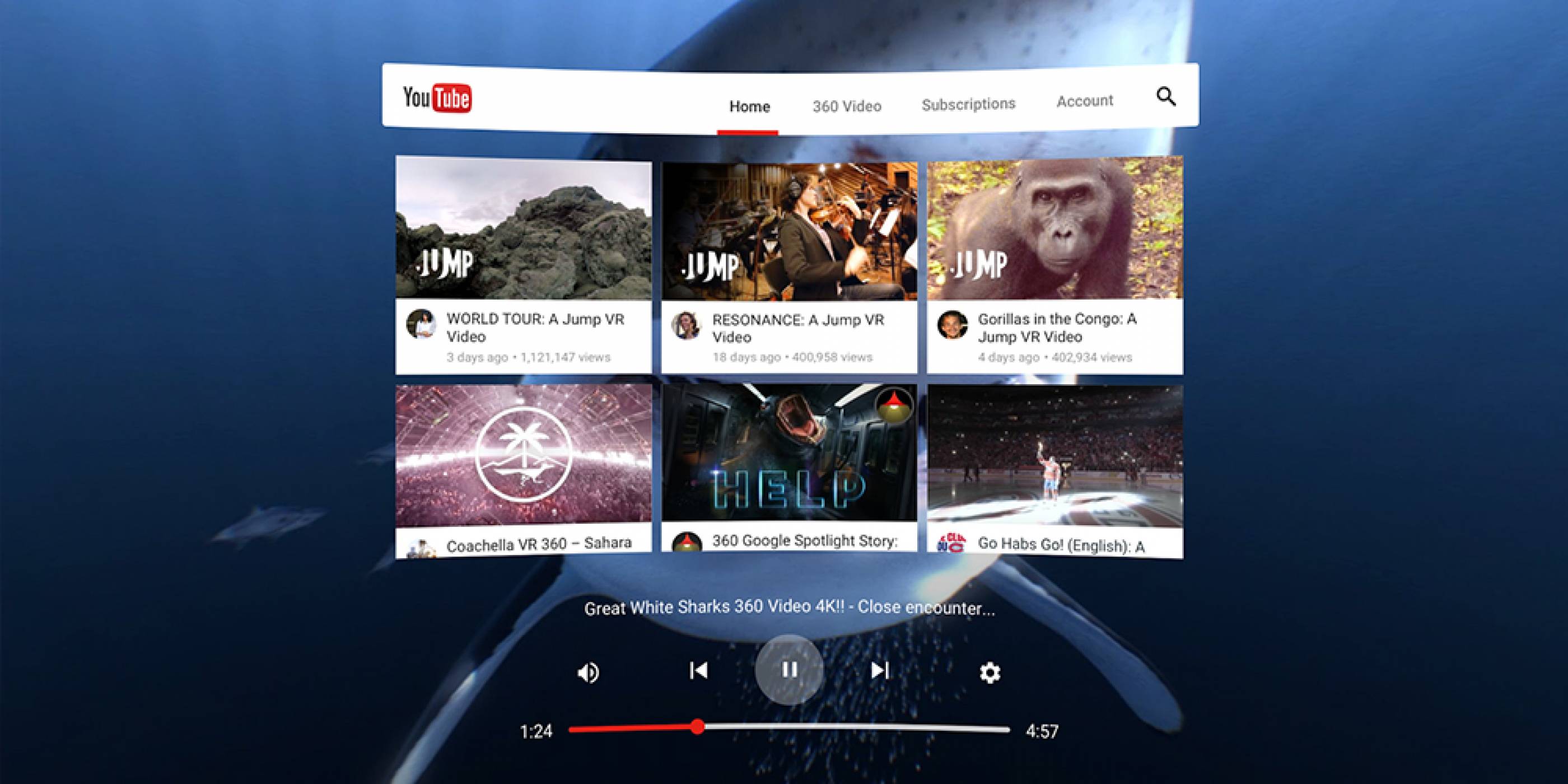YouTube VR е достъпно и за HTC Vive чрез платформата Steam VR