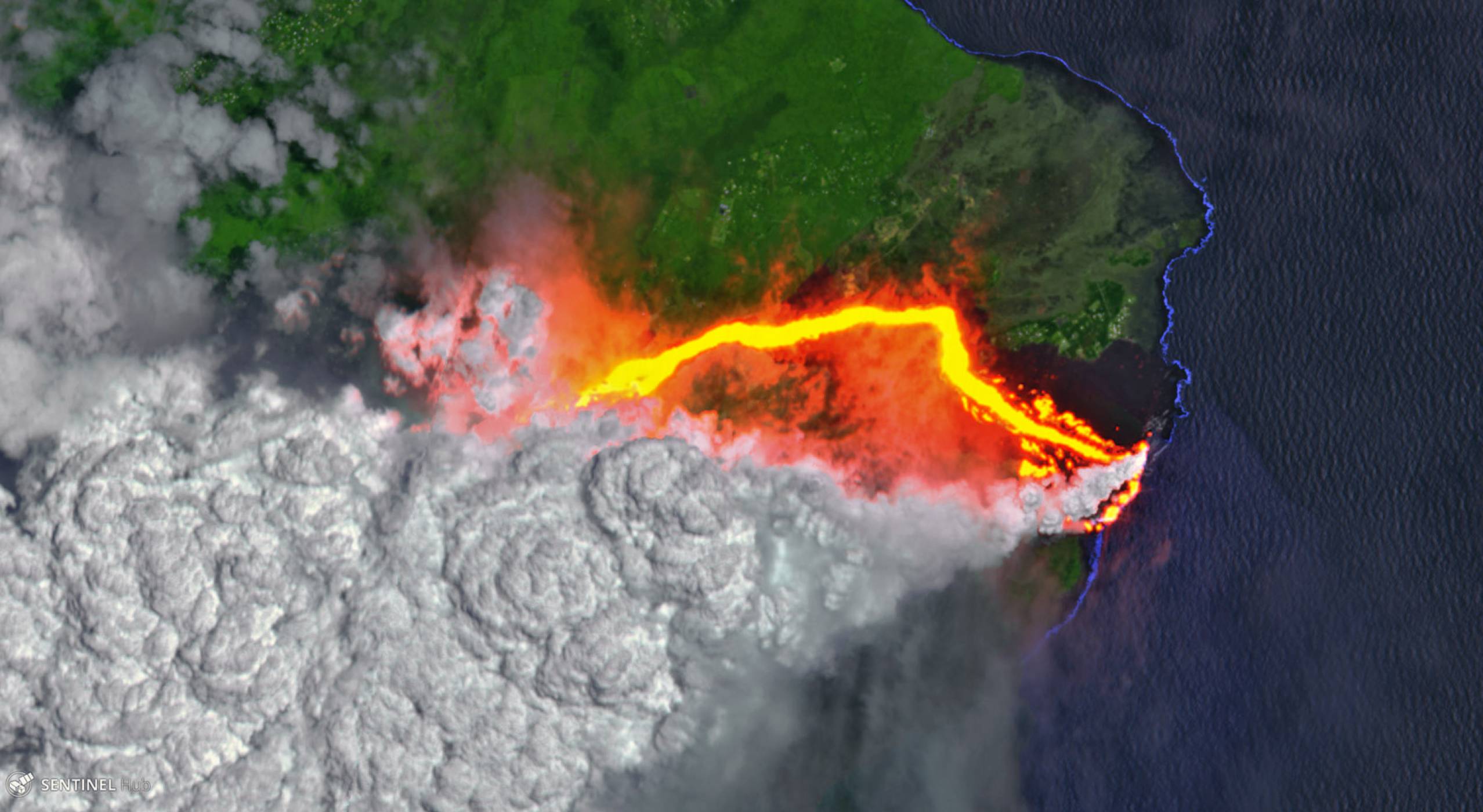 Ето как изглеждат вулканичните изригвания на Килауеа, заснети от Космоса