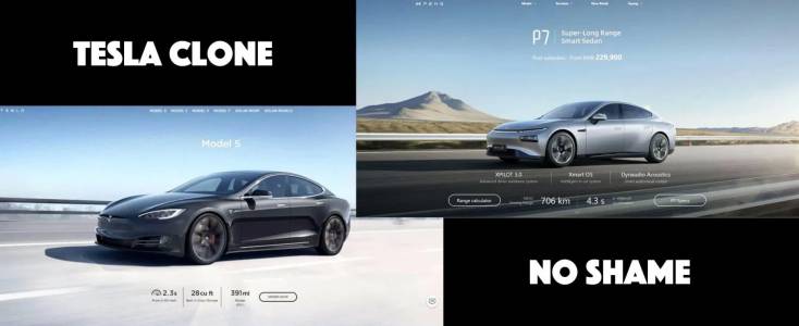 След кода Xpeng открадна и сайта на Tesla 