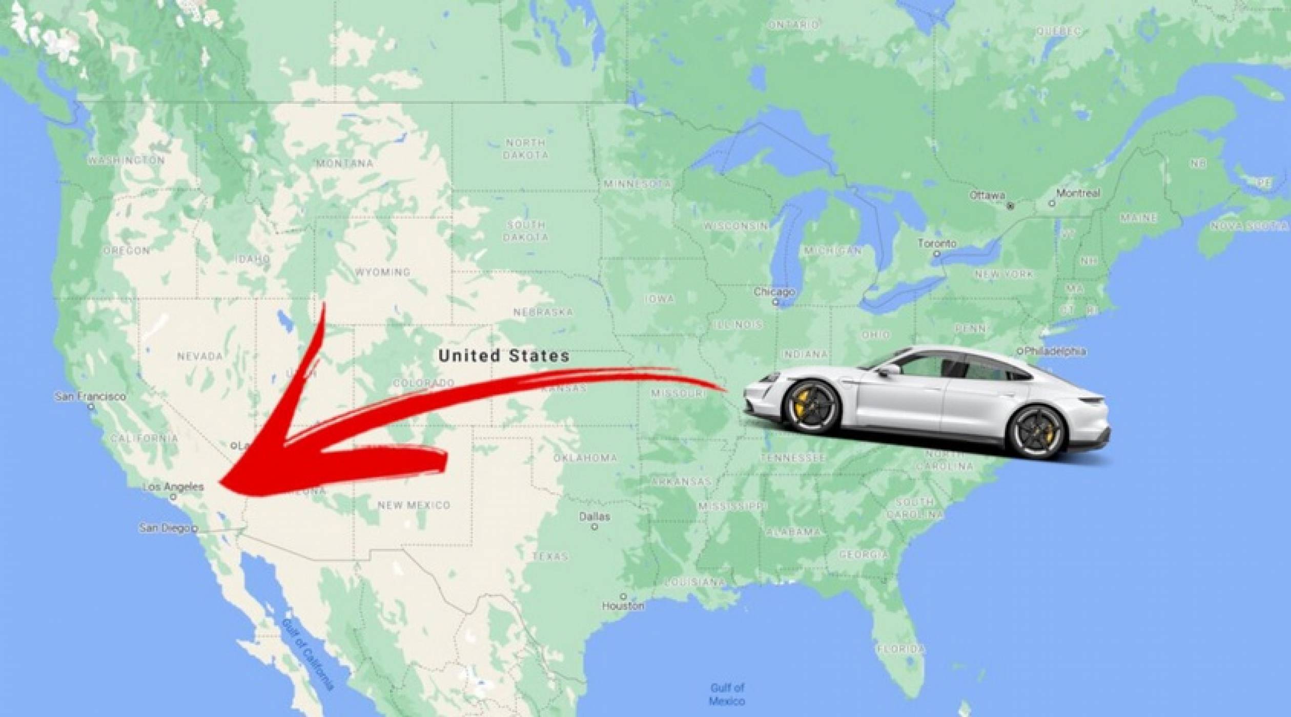 Porsche Taycan изпревари Tesla Model 3 като най-бърза е-кола, пресякла САЩ (ВИДЕО) 