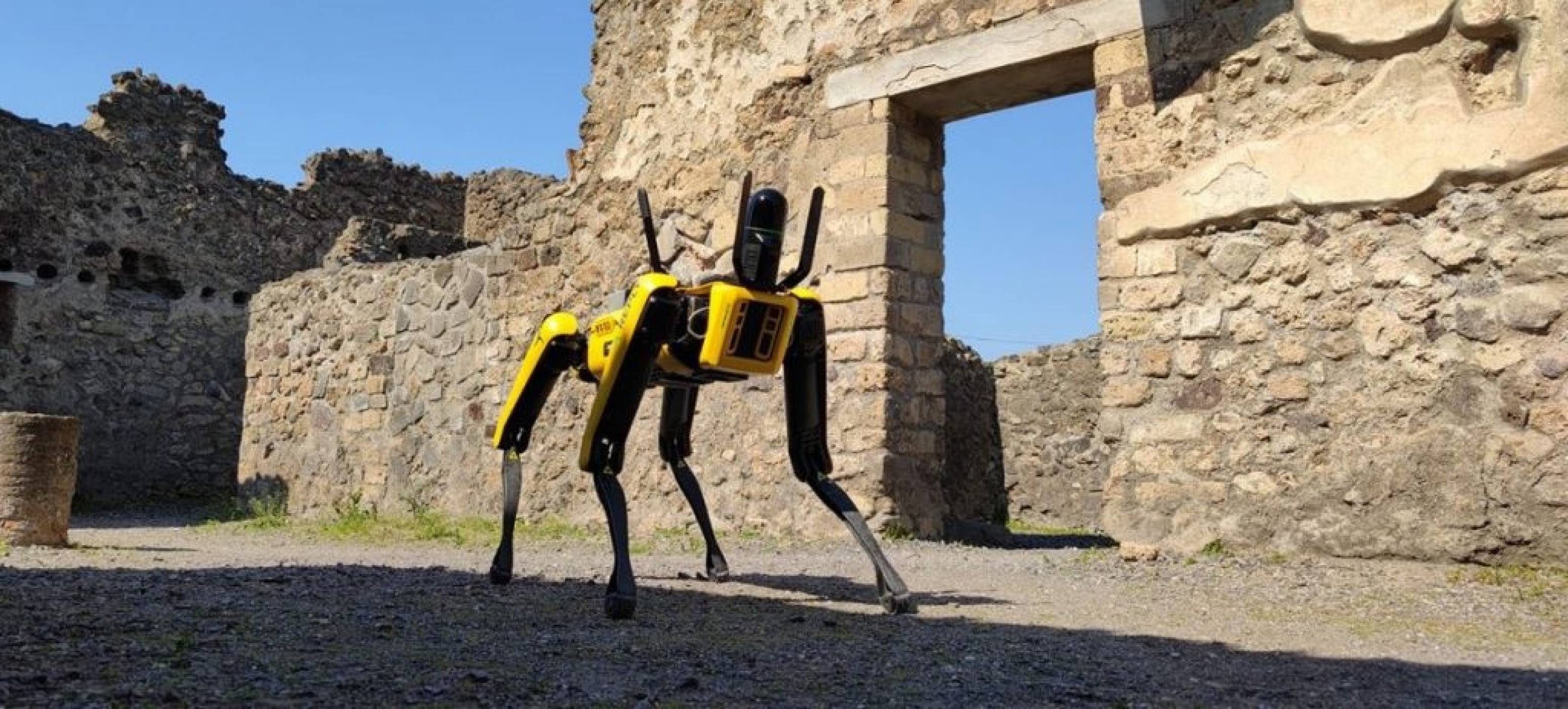 Куче робот и дрон пазят руините на древен град