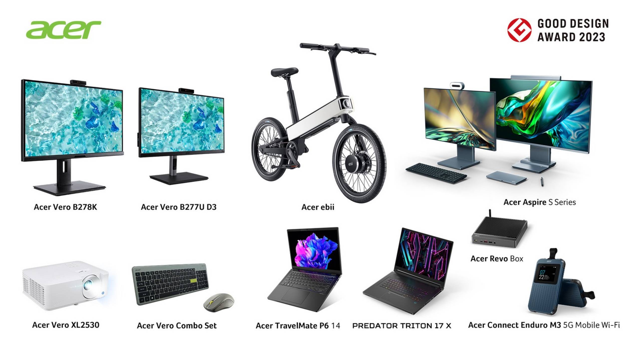Електрическото колело Еbii и разнообразие от устройства на Acer получиха награди на Good Design Awards 2023 
