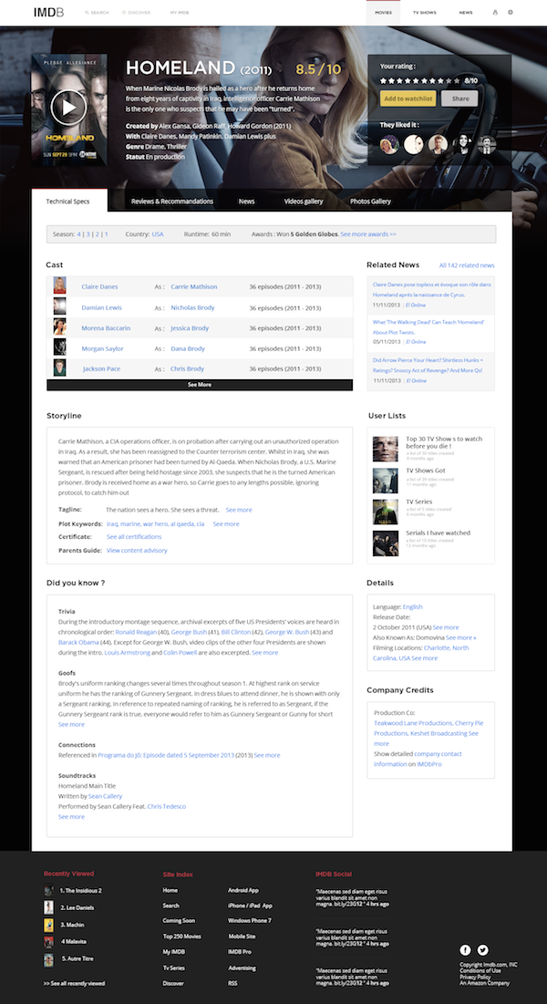 Невероятна концепция за редизайн на IMDB