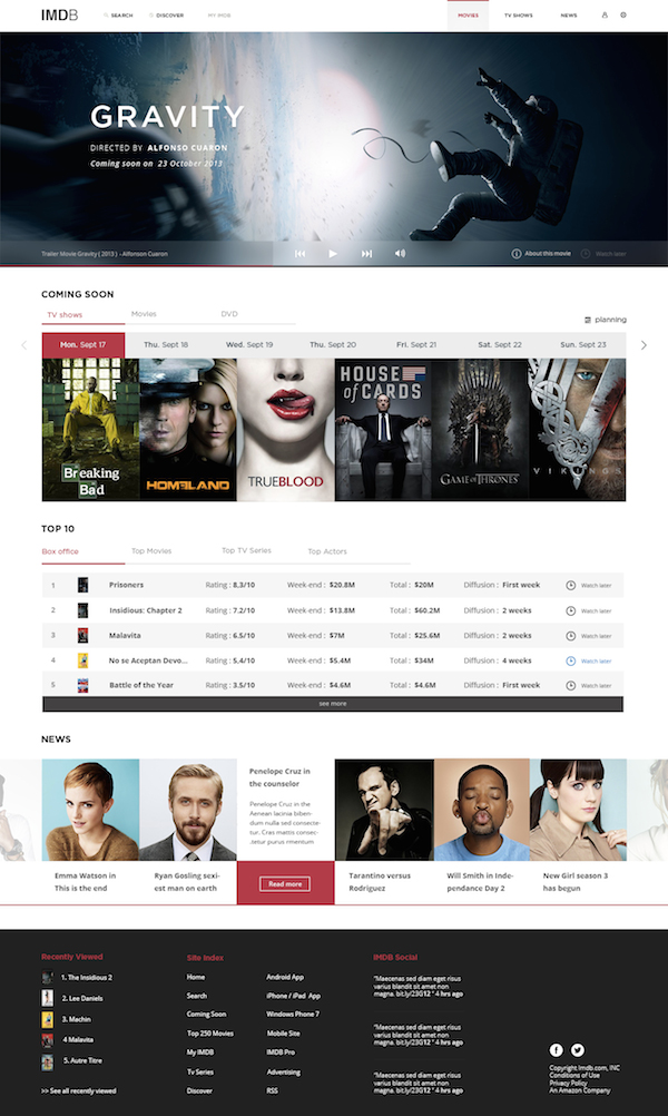 Невероятна концепция за редизайн на IMDB