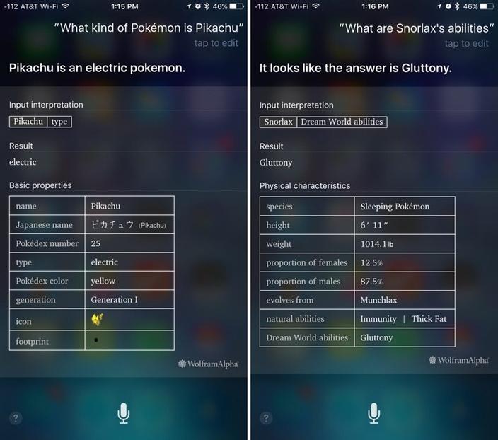 Siri на Apple дава забавни отговори, ако й задавате въпроси за Pokemon GO