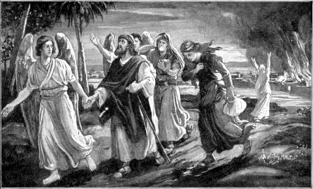 Библейска сцена на гибелта на Содом и Гомор